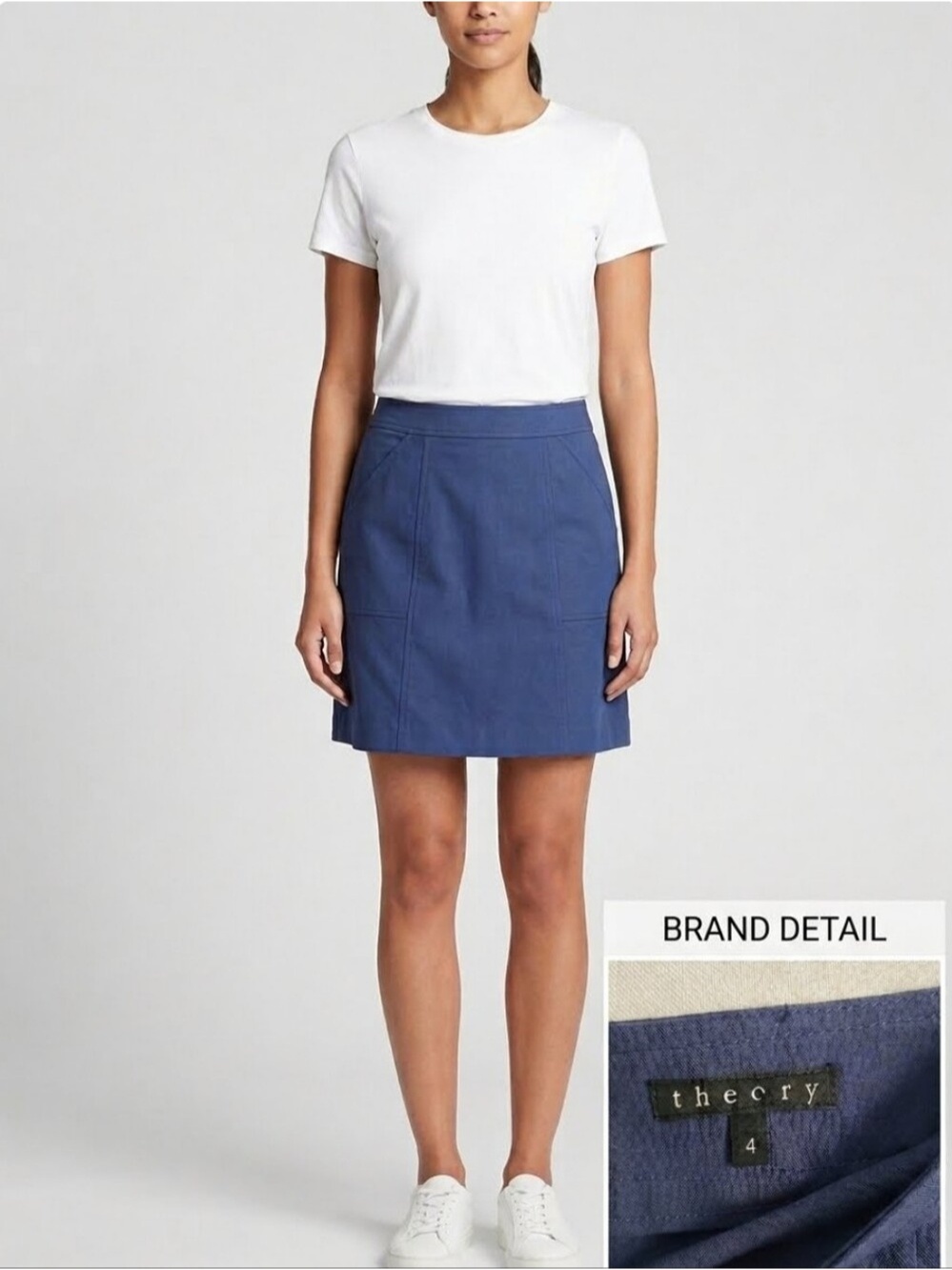 THEORY | Stretchable Cotton Skirt Blue Sz 4